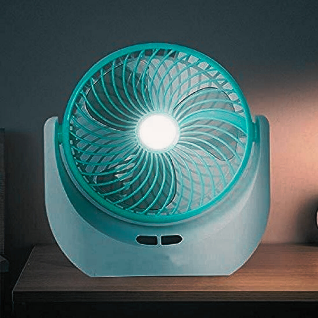 Table Fan Small Study Table Fan, Small Portable Desktop Fan with LED Light Strong Wind, Quiet ...